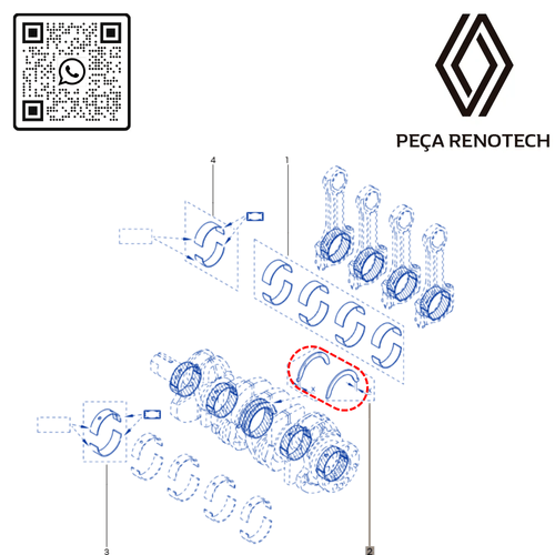 RN 476740-A 7701476740 BRONZINA AXIAL STD MOT M9T 2.3 16V MASTER -ANEL DE ENCOSTO- - 3